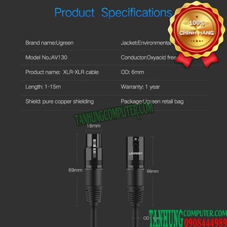 Cáp Nối Dài Ugreen XLR 20714