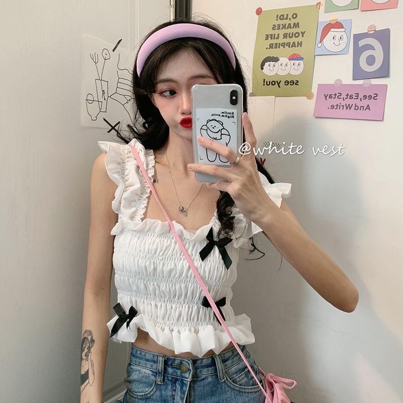 Áo Hai Dây Đính Nơ Thời Trang Nữ Tính