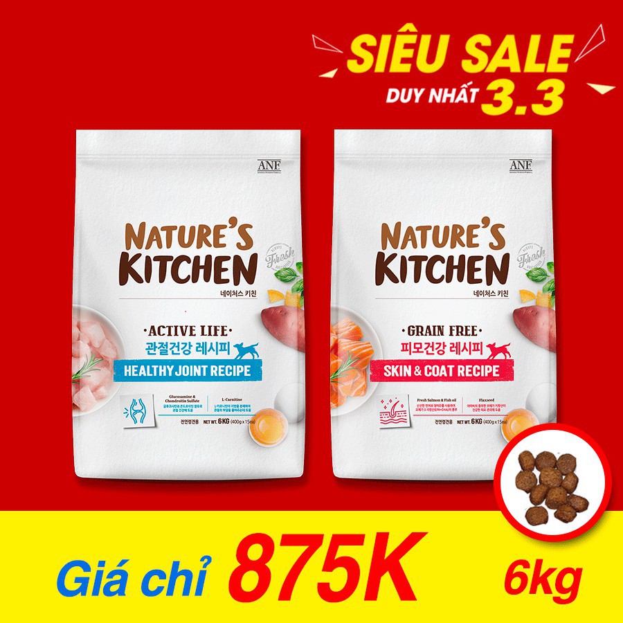 [6KG] Thức ăn cho chó ANF hữu cơ Nature Kitchen