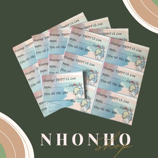Nhãn tên nhãn vở tự thiết kế -nhonho shop