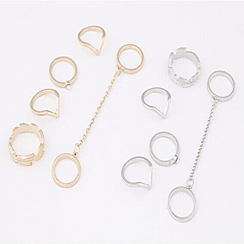 Bộ 6 Nhẫn Đeo Tay Kiểu Dáng Thời Trang Sang Trọng Cho Nữ