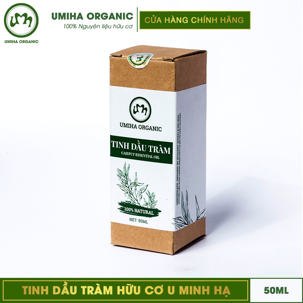 Tinh dầu tràm hữu cơ Umiha (10ml/50ml) nguyên chất dùng xông tắm xoa côn trùng cắn đốt cho mọi lứa tuổi