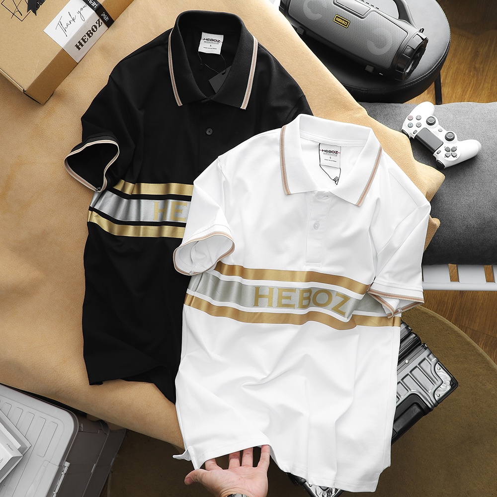 Áo thun có cổ, polo nam HEBOZ chất vải cotton CVC 4 chiều gold metal 2M - 00001225