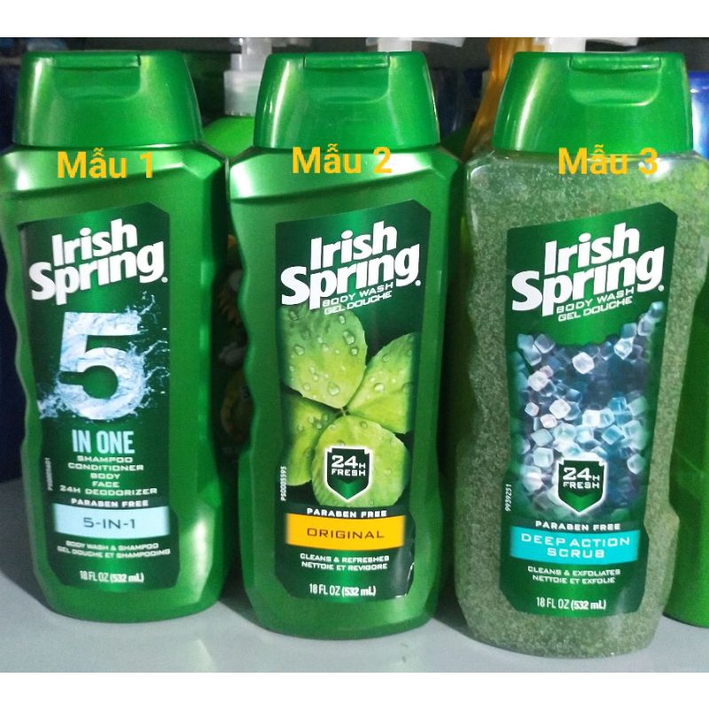 Sữa Tắm Irish Spring Cho Nam 532ml Nội Địa Mỹ