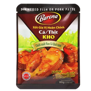 COMBO 5 GÓI Xốt gia vị cá/thịt kho Barona gói 80g