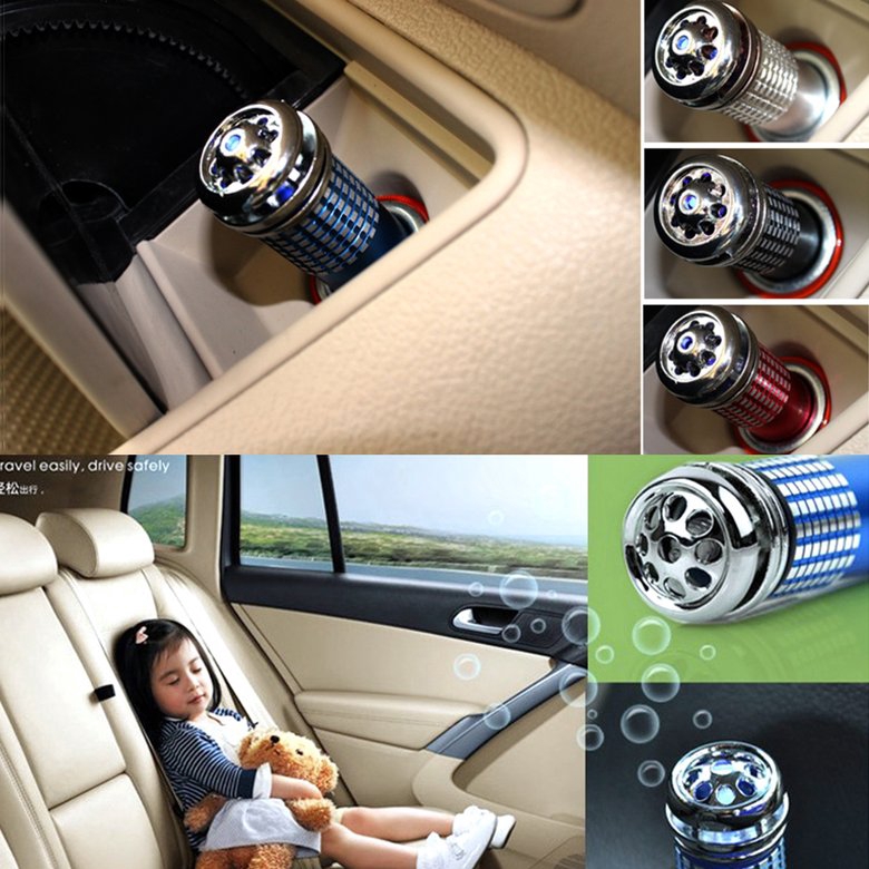 Máy lọc không khí 12V tích hợp LED mini cho oto
