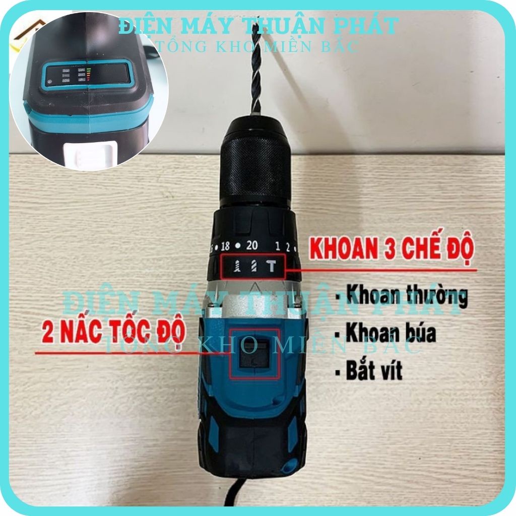 Máy khoan pin cầm tay mini Makita 199V chính hãng không chổi than bắn bắt vặn vít khoan bê tông giá rẻ