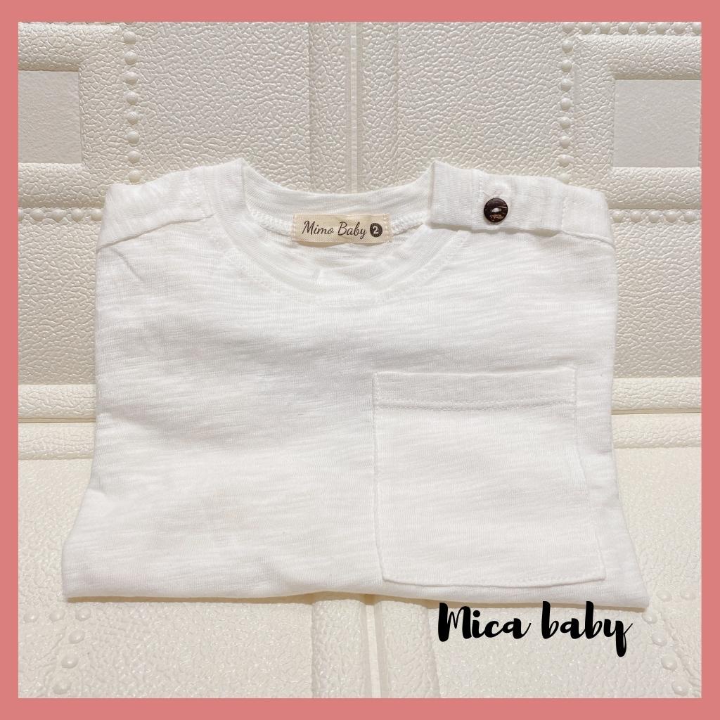 Áo phông dài tay thu đông cho bé trai, bé gái QA46 Mica Baby vải cotton xước mềm từ 8-18 kg