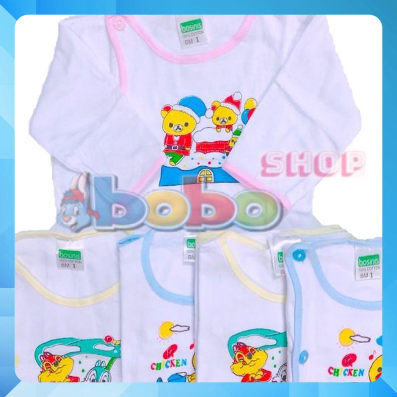 Set 5 Áo Sơ Sinh Bác Sĩ Trắng Tay Dài Bosini Cho Bé (2-13Kg)