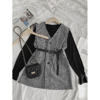 Set dạ zic zac kèm đai