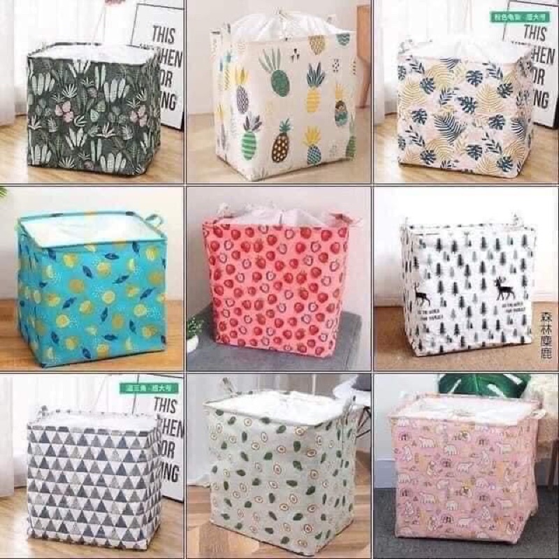 Giỏ đựng quần áo bằng vải cỡ lớn 100 lít - túi đựng chăn màn đa năng