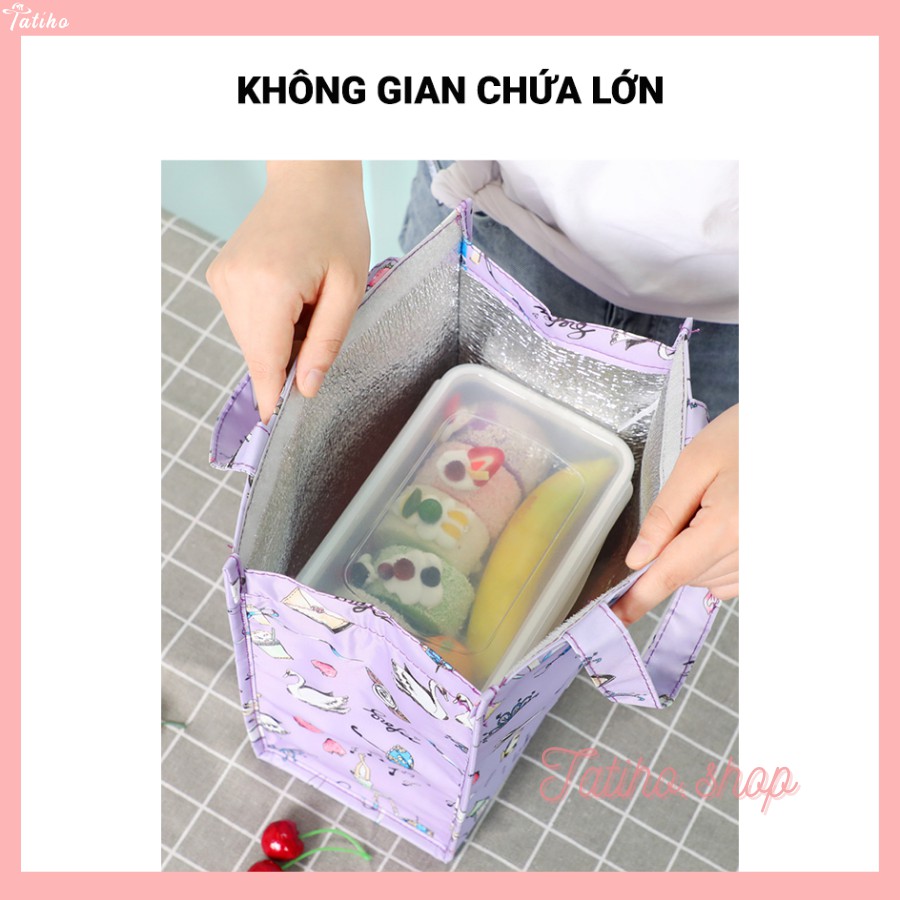 Túi Đựng Cơm Trưa Giữ Nhiệt Chống Thấm Form Đứng Vải Oxford 600D - 25x19x29cm - Lunch Bag - Mã TG009