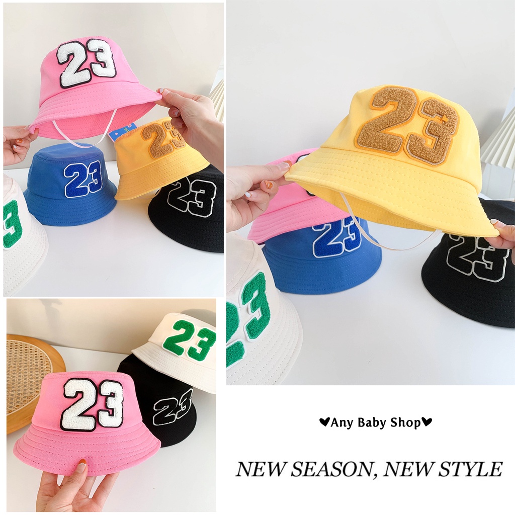 Mũ nón Bucket rộng vành thời trang số 23 cho bé trai và bé gái 8 màu siêu cute hột me  -có dây nón   ❣❣