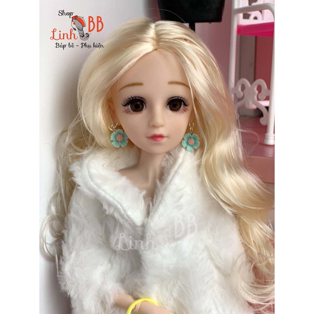 Búp bê 36cm - Mẫu váy mùa đông, tặng : Giày + Hoa tai + Túi