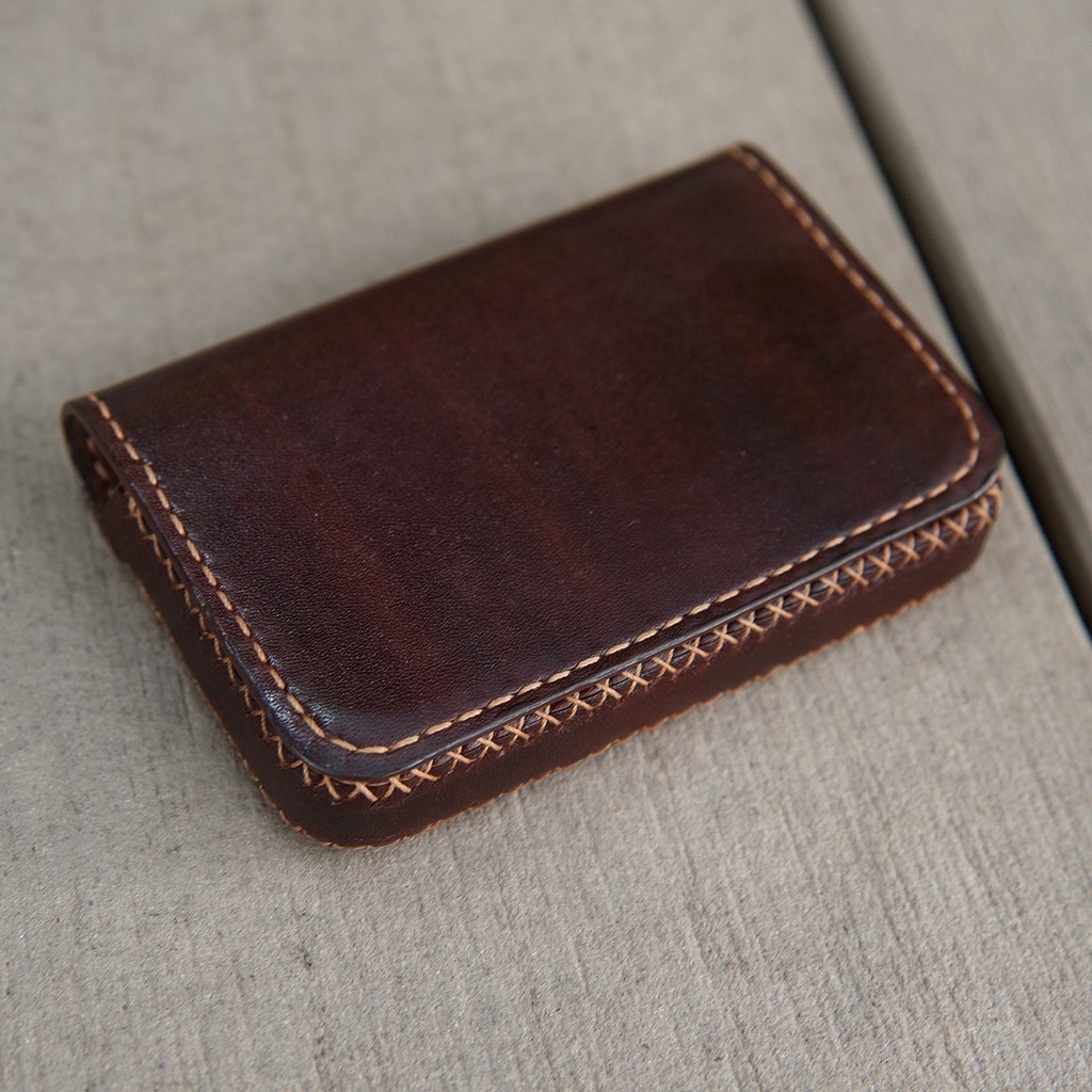 Bóp da Mini màu Nâu chuyên đựng Card Visit, thẻ ATM - Da thật nhập khẩu - Đồ da thủ công Handmade MinoCrafts