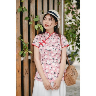 Áo Sườn Xám hoa/ trơn (suông&chít eo)