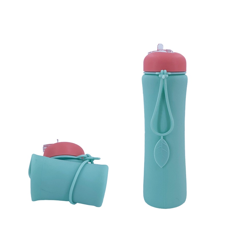 Bình Nước Silicone Dung Tích 600ml Có Thể Gấp Gọn Tiện Dụng
