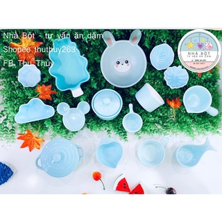 [Tặng kèm thìa] Combo, Set chén bát sứ cho bé ăn dặm Mẫu bé trai
