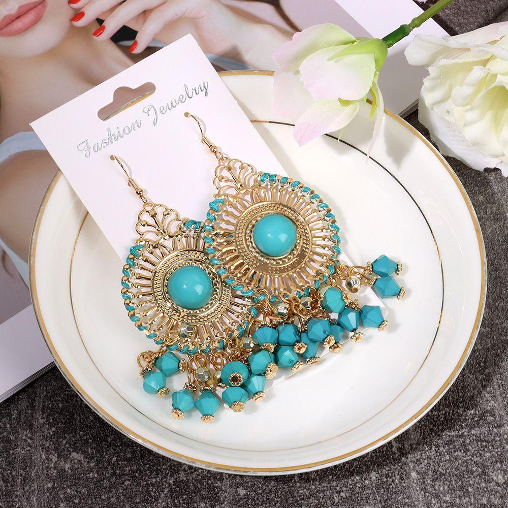 1 Đôi Khuyên Tai Dáng Dài Phong Cách Bohemian Thời Trang