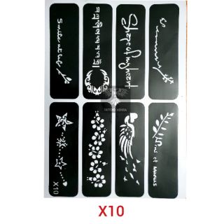 Khuôn Tattoo hình Phượng hoàng, chữ nghệ thuật, hoa lá cỡ lớn cực đẹp mã X10