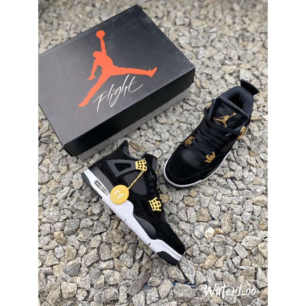 Giày Thể Thao Nam Giày Sneaker Nam Air Jordan 4 Royalty Đen Đế Trắng Cổ Thấp Waterloo Shop