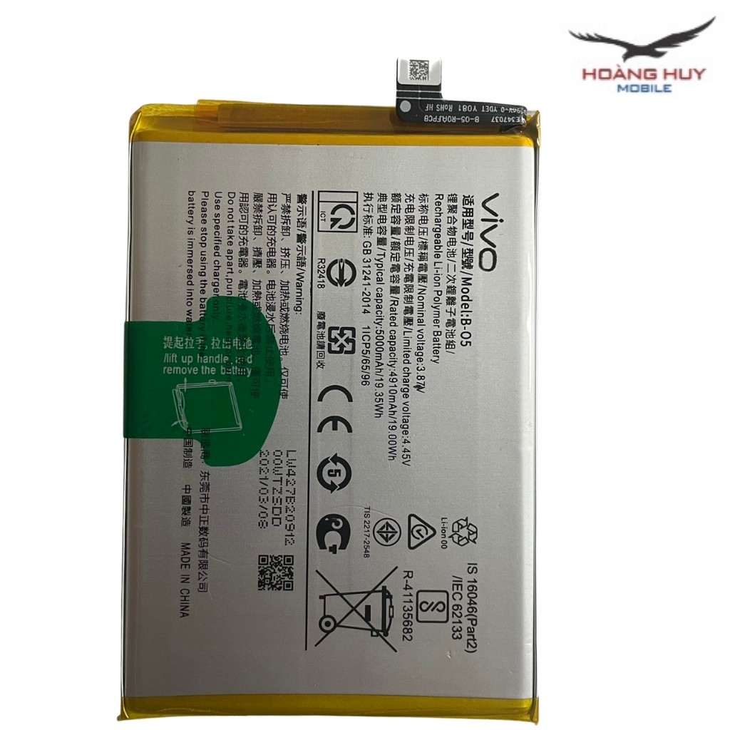 Pin Vivo Y20 / Vivo Y30 B-05 Dung Lượng 5000mAh Hàng Zin Nhập Khẩu Bảo Hành 6 Tháng 1 Đổi 1