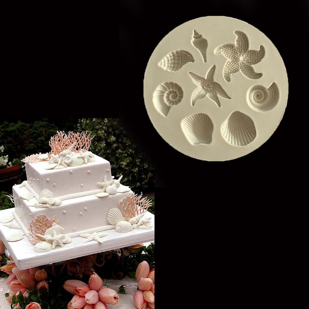 ❤LANSEL❤ Gumpaste Baking Mould Chocolate Cake Decorating Silicone Mold Pastry Tool Fondant DIY Sugarcraft Kitchen Accessories Conch Shells