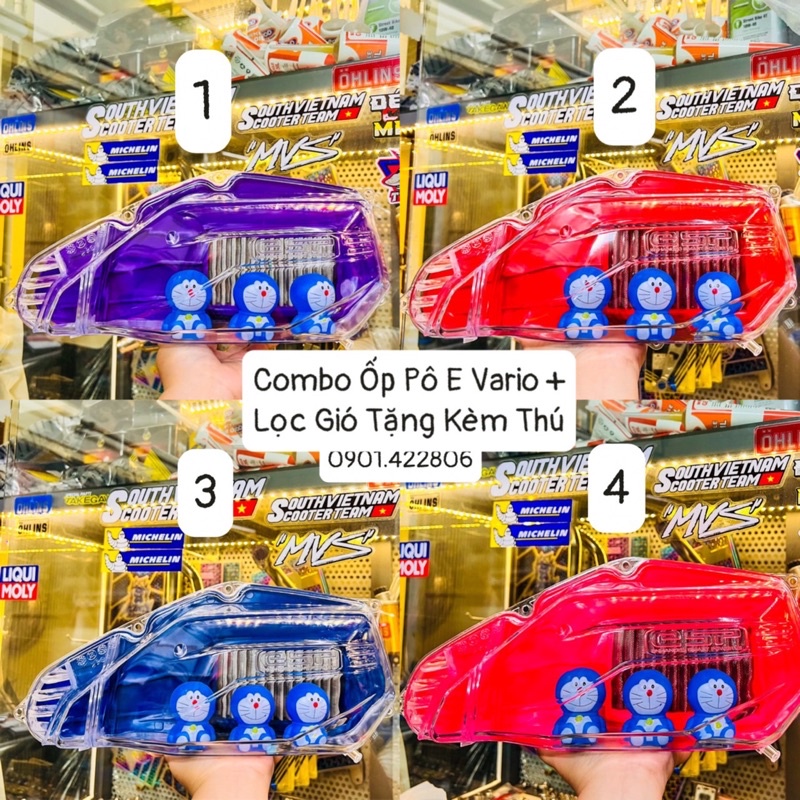 Bộ Ốp Pô E Kèm Lọc Gió Vario Click ✌ Tặng thú như hình