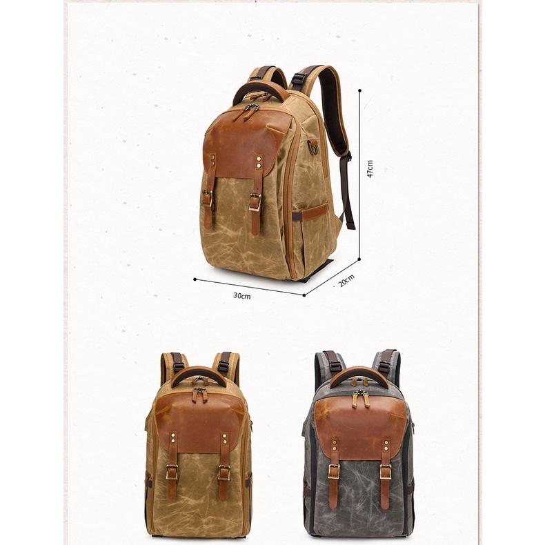 Balo máy ảnh Canvas Full photo K805 có ngăn laptop riêng