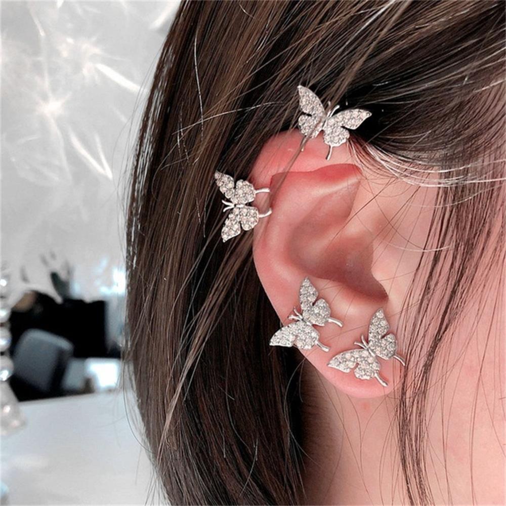 1 Khuyên Đeo Vành Tai Không Cần Xỏ Lỗ Họa Tiết Bướm
