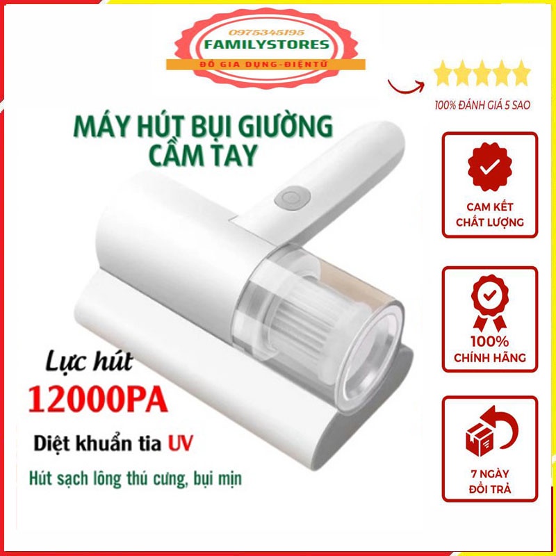 Máy Hút Bụi Giường, Nệm, Sofa Mini Cầm Tay Không Dây Diệt Khuẩn Bằng Tia UV Chuyên Dụng