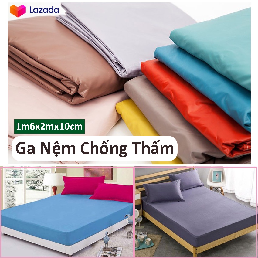 [HCM GIAO NGAY] Ga chống thấm một màu trơn bảo vệ đệm, ga bọc chun (giao màu ngẫu nhiên)