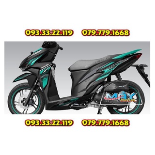 Tem Rời Vario 150 Phối Màu Xanh Ngọc Dán Xe Đen