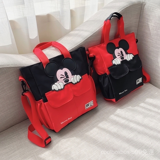 Túi Xách Đi Học Đeo Vai Vải Bạt In Hình Chuột Mickey Thời Trang Mùa Xuân 2020 1I8h