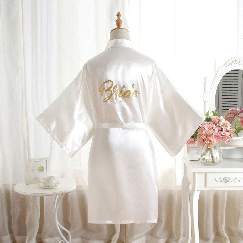Áo Choàng Ngủ Vải Lụa Satin Cho Nữ