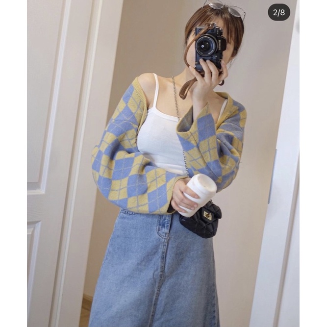 [HÀNG SẴN]ÁO KHOÁC cadigan croptop tay bồng quả trám hàng Quảng Châu | BigBuy360 - bigbuy360.vn