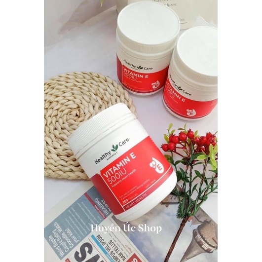 Healthy Care vitamin E - hộp 200 viên 500IU- viên uống đẹp da, hỗ trợ sức khỏe tim mạch