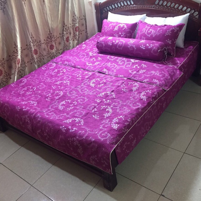 Bộ chăn ga gối m6 họa tiết chun chần
