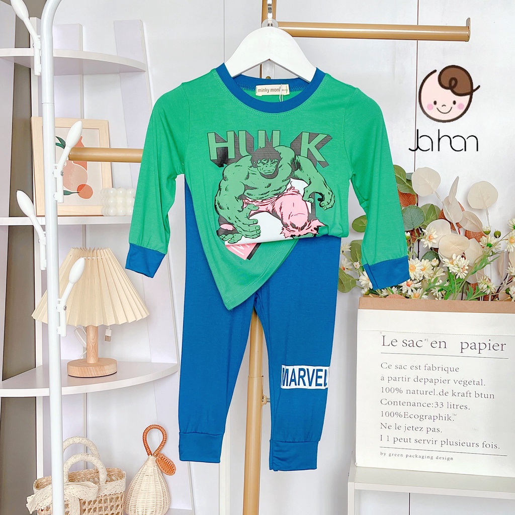 Bộ Thu Đông Cho Bé   Bộ Siêu Anh Hùng Dài Tay Cho Bé Trai Bé Gái Chất Cotton Cao Cấp Siêu Co Giãn Thấm Hút
