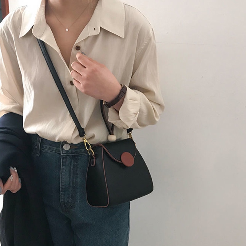 Túi Đeo Chéo Hình Vuông Cỡ Nhỏ Phối Dây Đeo Sợi Xích Phong Cách Phương Tây Thời Trang