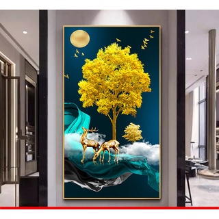 Tranh gắn đá đính kín toàn bộ Cây Tài Lộc