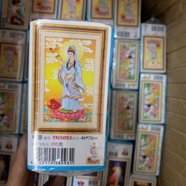 Tranh đính đá Phật Quan Âm YN5093 kt 46x76cm