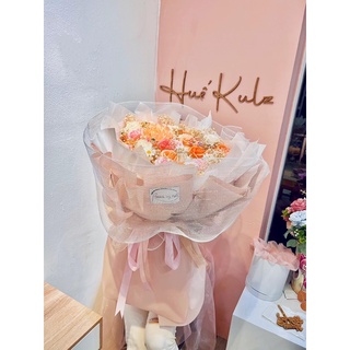 Hoa sáp thơm mix hoa baby khô