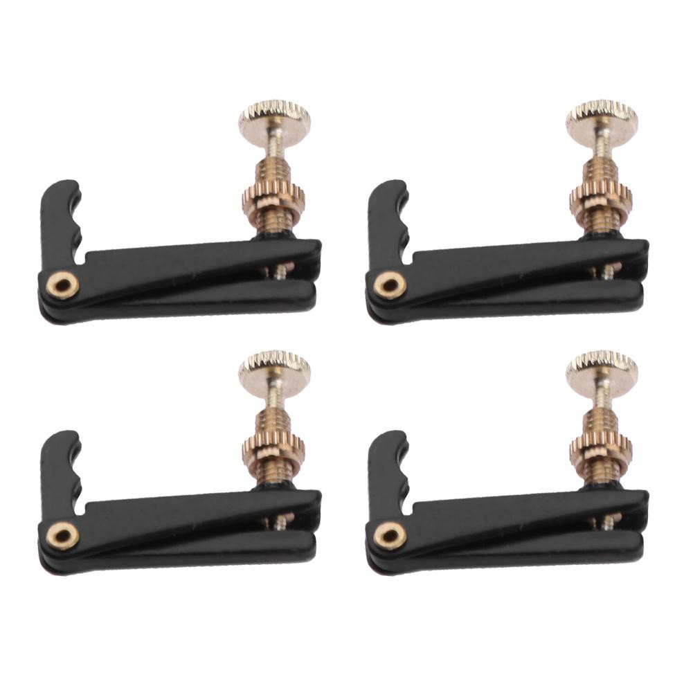 4pcs 4/4-3/4 Plated Iron Violin Fine Tuners Spinner Adjuster Strings Hooks