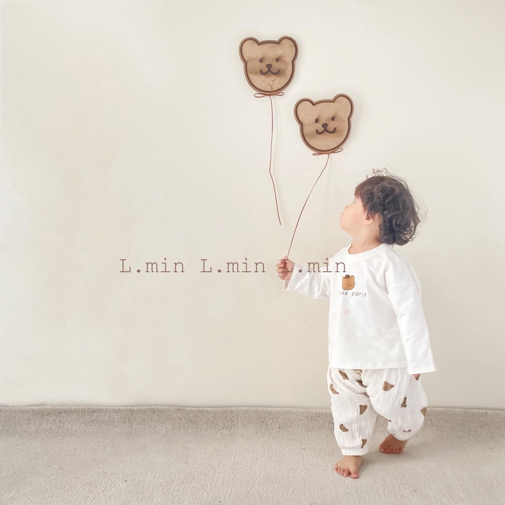 Set 2 gấu bong bóng gỗ l.min