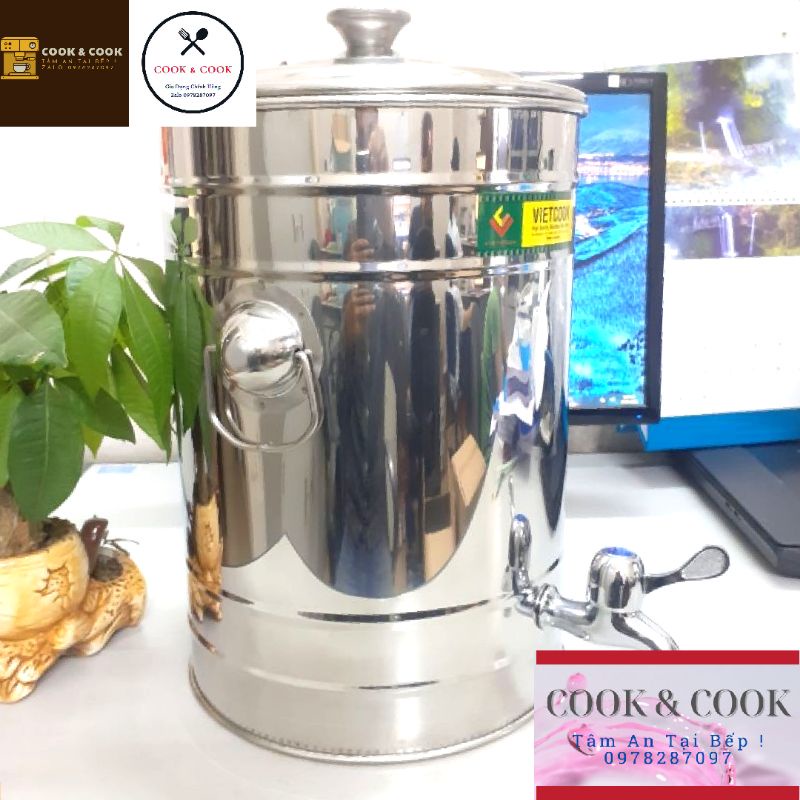 [Chính Hãng] Bình đựng nước inox 5, 7, 10, 15, 20, 25 lít có vòi SUS 304 VIETCOOK