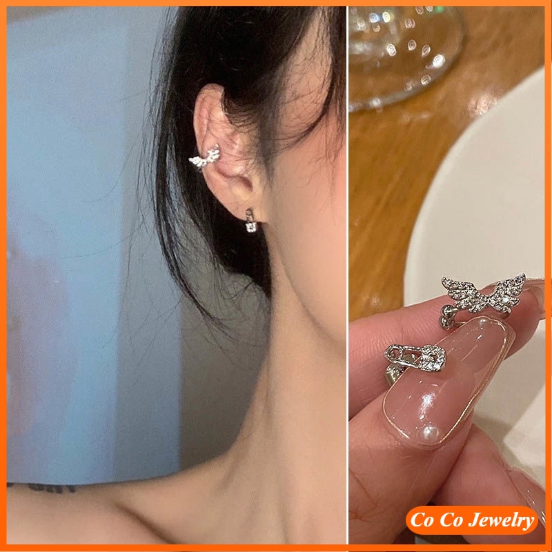 Bông Tai Hình Đôi Cánh Đính Đá Lấp Lánh