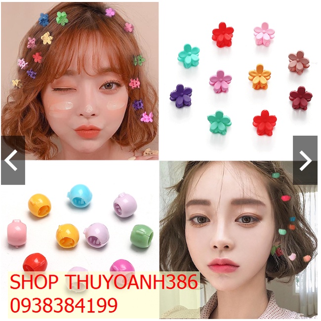 Set 50 Kẹp Tóc Hình Hoa Mini Dễ Thương Xinh Xắn Phong Cách Hàn Quốc- Set 50 KẸP TÓC HOA 5 CÁNH MAY M