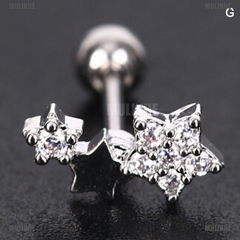 Khuyên Xỏ Sụn Tai Đính Đá Pha Lê