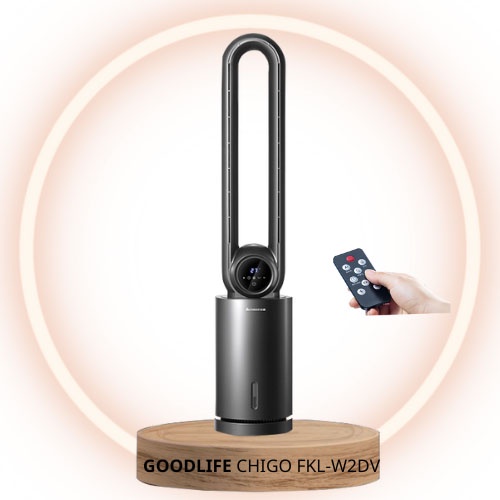 Quạt Không Cánh Kiêm Lọc Không Khí Tạo Ẩm 3IN1 CHIGO FKL-12 Tốc Độ Gió Lọc Bụi Mịn –Khử Khuẩn UVC